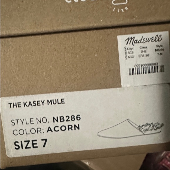 NWT! New In Box! Madewell The Suede Kasey Mule Faux Shearling 7 MEDIUM ACORN - Picture 5 of 9